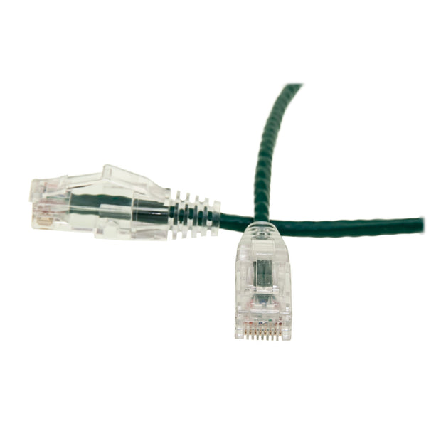 Cat6 Green Slim Ethernet Patch Cable, Snagless/Molded Boot