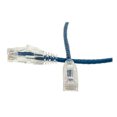 Cat6 Blue Slim Ethernet Patch Cable, Snagless/Molded Boot