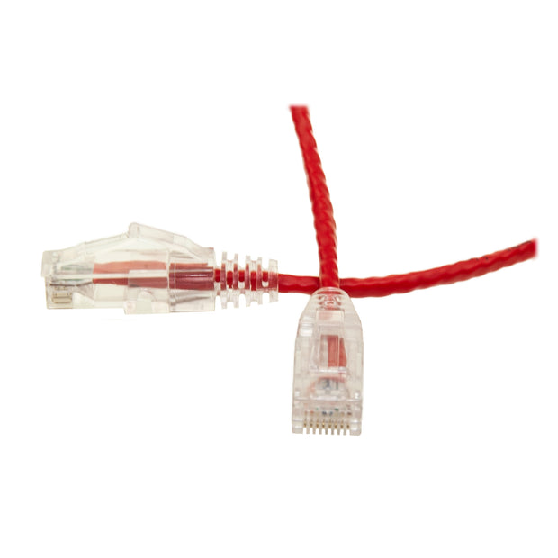 Cat6 Red Slim Ethernet Patch Cable, Snagless/Molded Boot