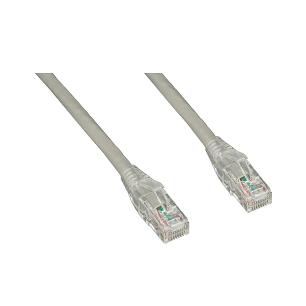 Cat6 Gray Copper Ethernet Patch Cable, Clear Finger Boot, POE Compliant