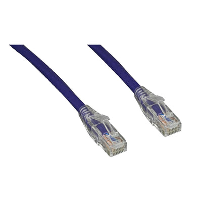 Cat6 Purple Copper Ethernet Patch Cable, Clear Finger Boot, POE Compliant