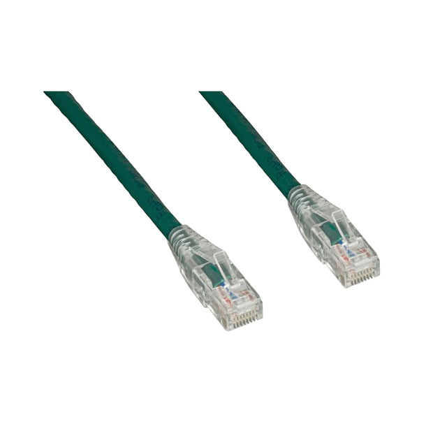 Cat6 Green Copper Ethernet Patch Cable, Clear Finger Boot, POE Compliant