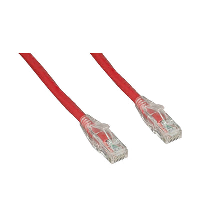 Cat6 Red Copper Ethernet Patch Cable, Clear Finger Boot, POE Compliant