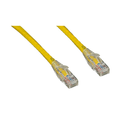Cat6 Yellow Copper Ethernet Patch Cable, Clear Finger Boot, POE Compliant
