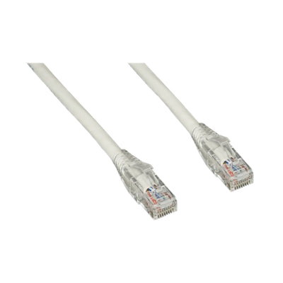 Cat6 White Copper Ethernet Patch Cable, Clear Finger Boot, POE Compliant