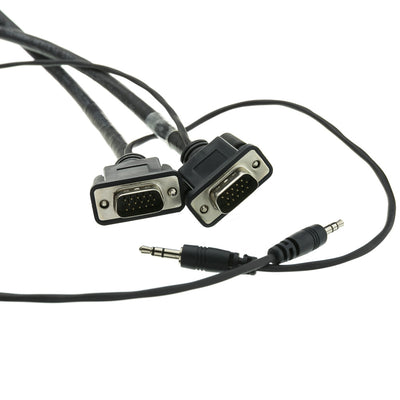 Plenum SVGA Cable w/ Audio, Black, HD15 Male + 3.5mm Male, Coaxial Construction, Shielded