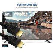Plenum HDMI Cable, 1080p@60Hz, High Speed w/ Ethernet, CMP, HDMI Male, 24 AWG