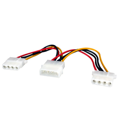 4 Pin Molex Power Y Cable, 5.25 inch Male to Dual 5.25 inch Female, 6 inch