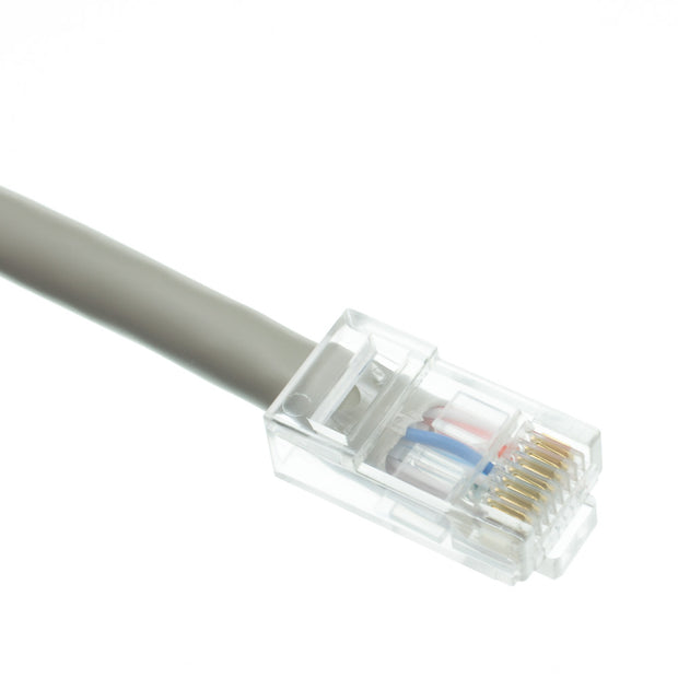 Plenum Cat6 Gray Ethernet Patch Cable, CMP, 23 AWG, Bootless