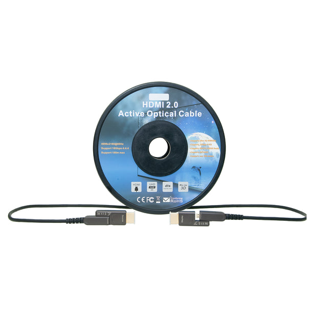 4K HDMI Active Optical Cable, HDMI Male, w/ 2 detachable ends