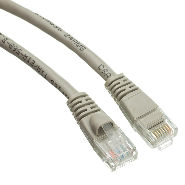 Cat6a Gray Copper Ethernet Patch Cable, 10 Gigabit, Snagless/Molded Boot, POE Compliant, 500 MHz