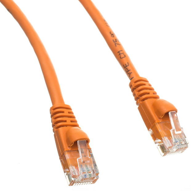Cat6a Orange Copper Ethernet Patch Cable, 10 Gigabit, Snagless/Molded Boot, POE Compliant, 500 MHz