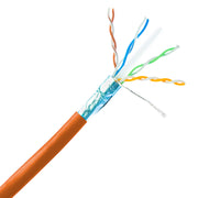 Plenum Shielded Cat6a Copper Ethernet Cable, 10 Gigabit Solid, CMP, POE Compliant, 500Mhz, 23 AWG, Spool, 1000 foot