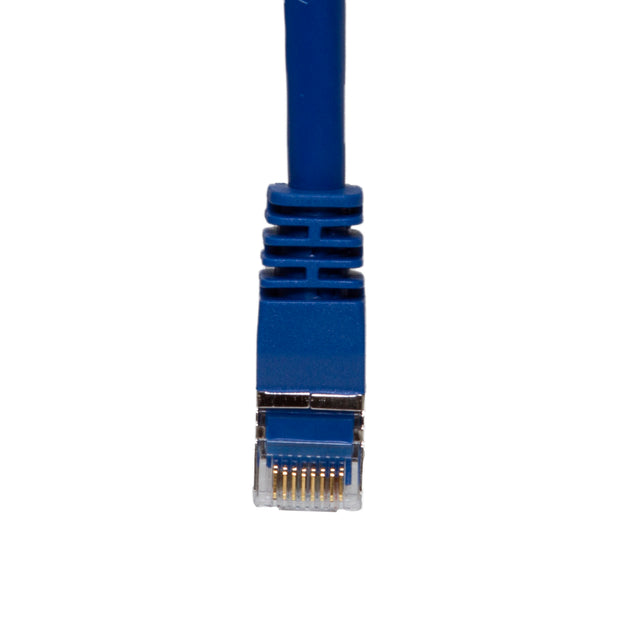 Shielded Cat6a Blue Copper Ethernet Patch Cable, 10 Gigabit, Snagless/Molded Boot, POE Compliant, 500 MHz