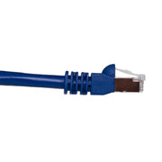 Shielded Cat6a Blue Copper Ethernet Patch Cable, 10 Gigabit, Snagless/Molded Boot, POE Compliant, 500 MHz