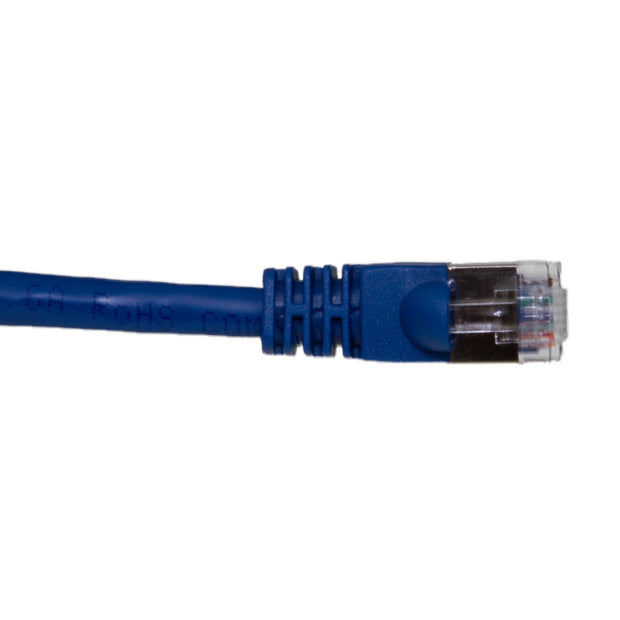 Shielded Cat6a Blue Copper Ethernet Patch Cable, 10 Gigabit, Snagless/Molded Boot, POE Compliant, 500 MHz