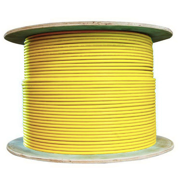 Armored Plenum 6 Strand Indoor Fiber Optic Distribution Cable, OS2 9/125 Singlemode, Corning Optical Fiber, Yellow, Spool, 500 foot