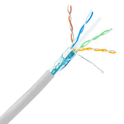 Bulk Shielded Cat6a Ethernet Cable, 10 gig Solid, 500 Mhz, 23 AWG, Spool, 1000 foot