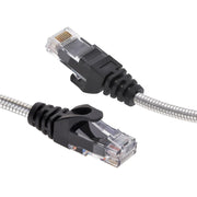 Cat6a Slim Armored Anti-Rodent Copper Ethernet Cable, 10 Gigabit, 28AWG, 500 MHz