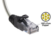 Cat6a Slim Armored Anti-Rodent Copper Ethernet Cable, 10 Gigabit, 28AWG, 500 MHz