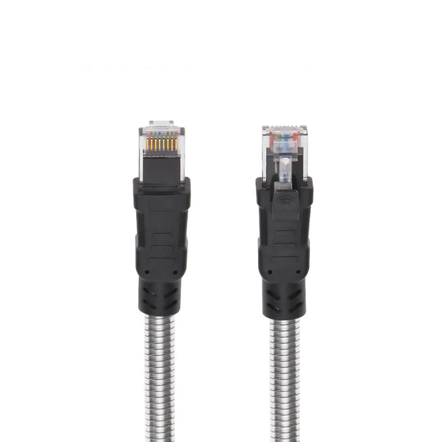 Armored Cat6a Copper Ethernet Cable, Anti-Rodent, 10 Gigabit, 24AWG, POE Compliant, 500MHz