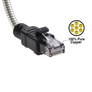 Armored Cat6a Copper Ethernet Cable, Anti-Rodent, 10 Gigabit, 24AWG, POE Compliant, 500MHz