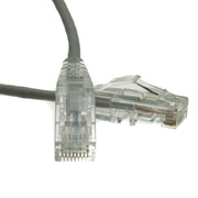 Slim Cat6a Gray Copper Ethernet Cable, 10 Gigabit, Snagless/Molded Boot, 500 MHz