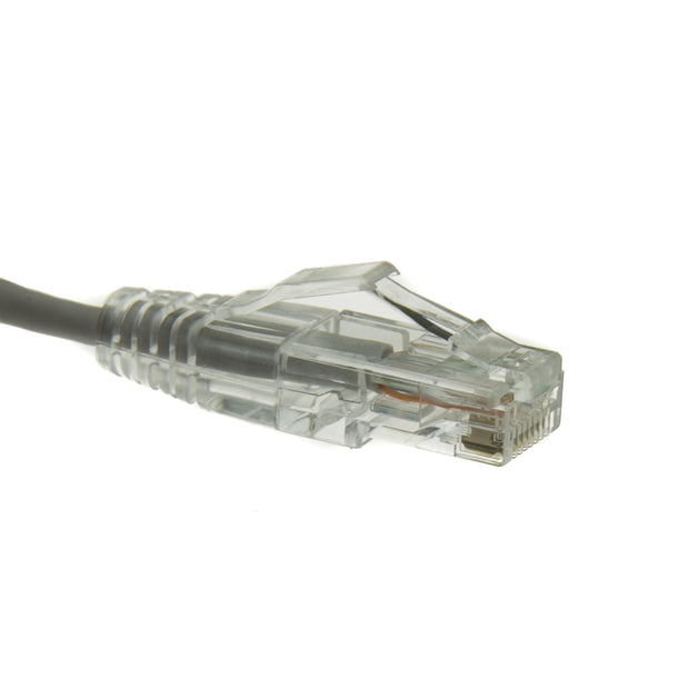 Slim Cat6a Gray Copper Ethernet Cable, 10 Gigabit, Snagless/Molded Boot, 500 MHz