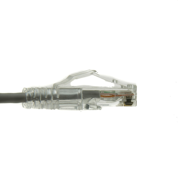 Slim Cat6a Gray Copper Ethernet Cable, 10 Gigabit, Snagless/Molded Boot, 500 MHz