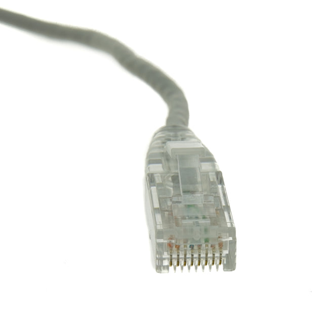 Slim Cat6a Gray Copper Ethernet Cable, 10 Gigabit, Snagless/Molded Boot, 500 MHz