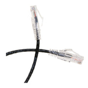 Slim Cat6a Black Copper Ethernet Cable, 10 Gigabit, Snagless/Molded Boot, 500 MHz