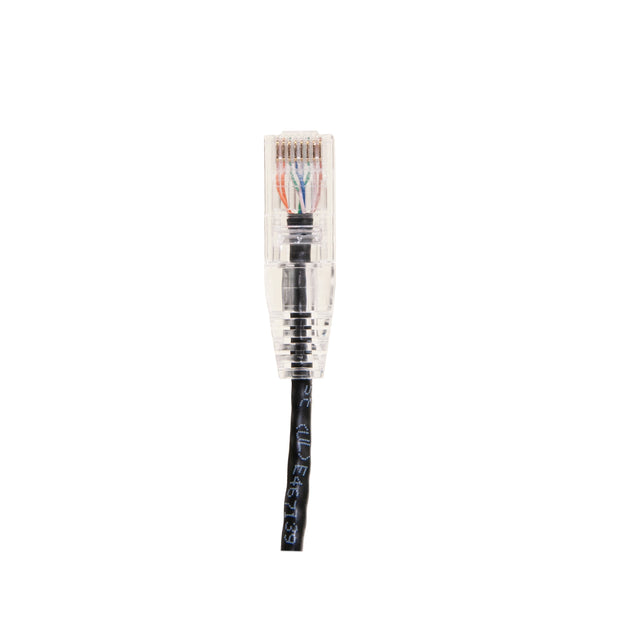 Slim Cat6a Black Copper Ethernet Cable, 10 Gigabit, Snagless/Molded Boot, 500 MHz