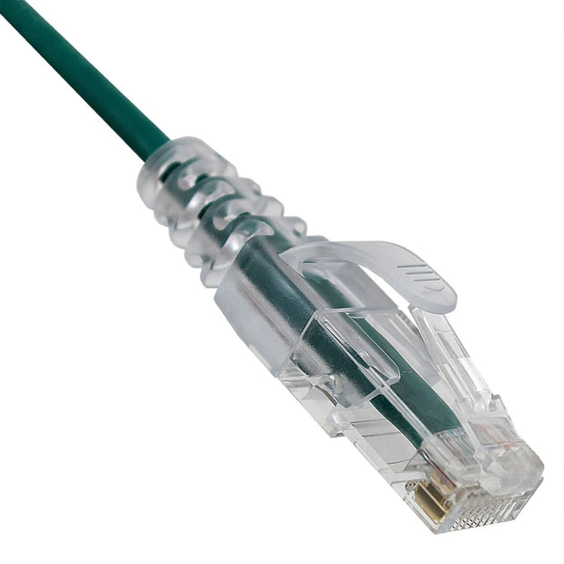 Slim Cat6a Green Copper Ethernet Cable, 10 Gigabit, Snagless/Molded Boot, 500 MHz