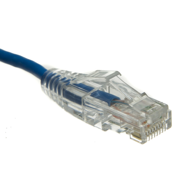 Slim Cat6a Blue Copper Ethernet Cable, 10 Gigabit, Snagless/Molded Boot, 500 MHz