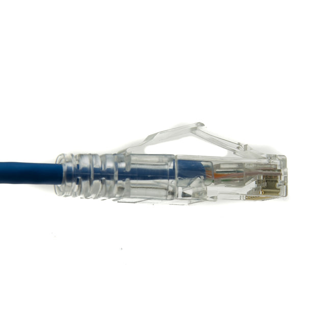 Slim Cat6a Blue Copper Ethernet Cable, 10 Gigabit, Snagless/Molded Boot, 500 MHz