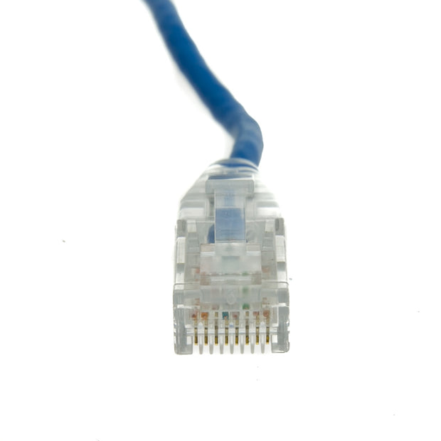 Slim Cat6a Blue Copper Ethernet Cable, 10 Gigabit, Snagless/Molded Boot, 500 MHz
