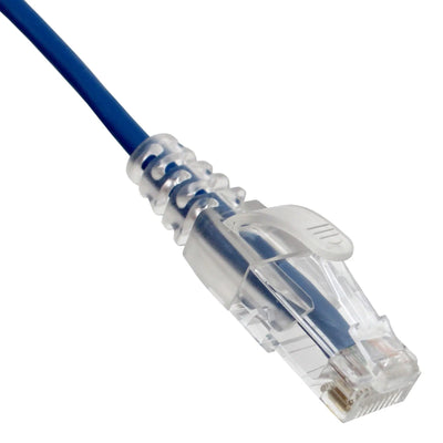 Slim Cat6a Blue Copper Ethernet Cable, 10 Gigabit, Snagless/Molded Boot, 500 MHz