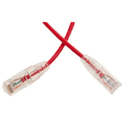 Slim Cat6a Red Copper Ethernet Cable, 10 Gigabit, Snagless/Molded Boot, 500 MHz