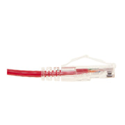 Slim Cat6a Red Copper Ethernet Cable, 10 Gigabit, Snagless/Molded Boot, 500 MHz
