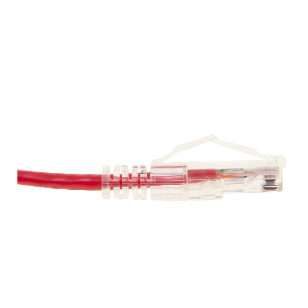 Slim Cat6a Red Copper Ethernet Cable, 10 Gigabit, Snagless/Molded Boot, 500 MHz