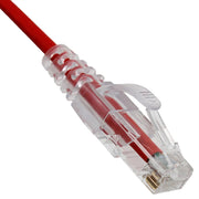 Slim Cat6a Red Copper Ethernet Cable, 10 Gigabit, Snagless/Molded Boot, 500 MHz
