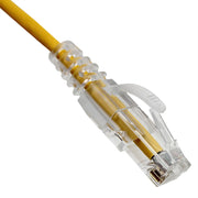 Slim Cat6a Yellow Copper Ethernet Cable, 10 Gigabit, Snagless/Molded Boot, 500 MHz