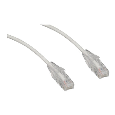 Slim Cat6a White Copper Ethernet Cable, 10 Gigabit, Snagless/Molded Boot, 500 MHz