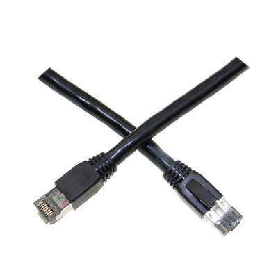 Cat8 Black S/FTP Ethernet Patch Cable, Molded Boot, 40Gbps - 2000MHz, 4-Pair 24AWG Copper, RJ45 Male