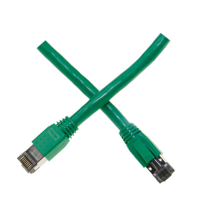 Cat8 Green S/FTP Ethernet Patch Cable, Molded Boot, 40Gbps - 2000MHz, 4-Pair 24AWG Copper, RJ45 Male