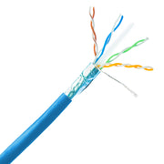 Plenum Shielded Cat6a Copper Ethernet Cable, 10 Gigabit Solid, CMP, POE Compliant, 500Mhz, 23 AWG, Spool, 1000 foot