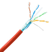 Plenum Shielded Cat6a Copper Ethernet Cable, 10 Gigabit Solid, CMP, POE Compliant, 500Mhz, 23 AWG, Spool, 1000 foot