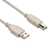 10Ft A-Male to B-Male USB2.0 Cable Ivory