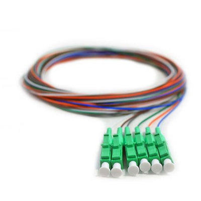 Fiber Pigtail, SM, OS2, 6 Fiber, LC/APC, 3M, Green Boot
