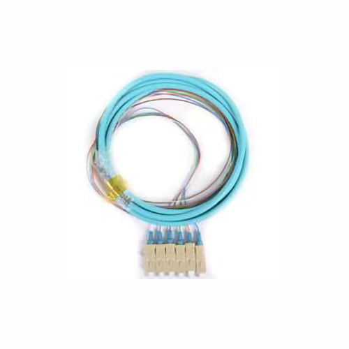 6-Strand SC/PC Distribution Pigtail, Multimode 50um OM3, Color Coded 900um Breakout, 3 meters